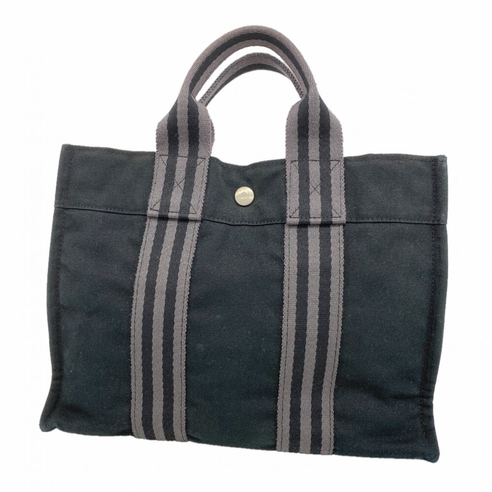 Hermes Fourre-Tout PM Canvas Tote Bag, Black, for Men and Women